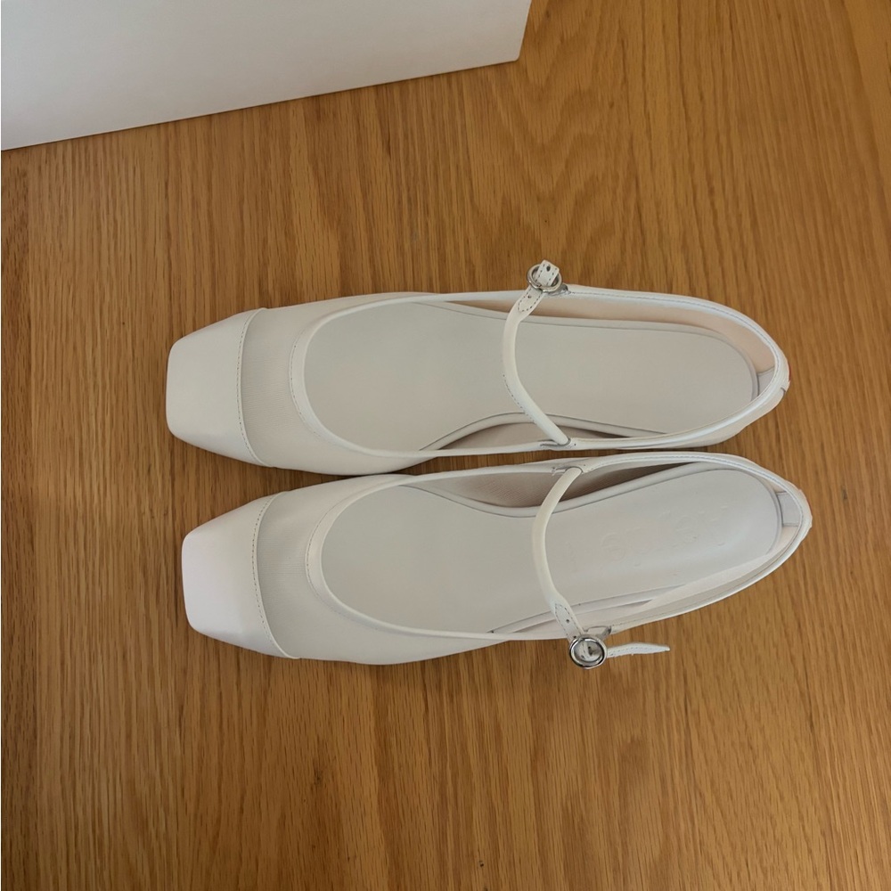 Aeyde white mesh flats